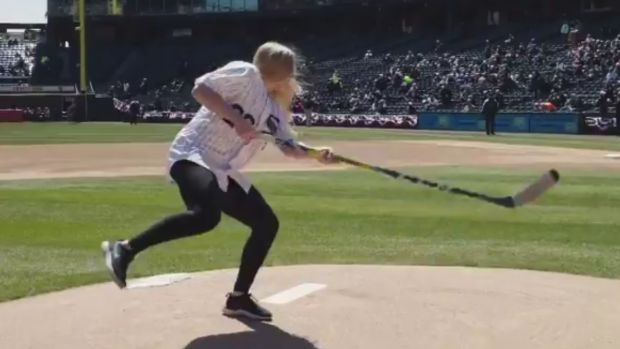 2-time Olympic Medalist Kendall Coyne “Tossed” the First Pitch at the White Sox&nbsp;Game